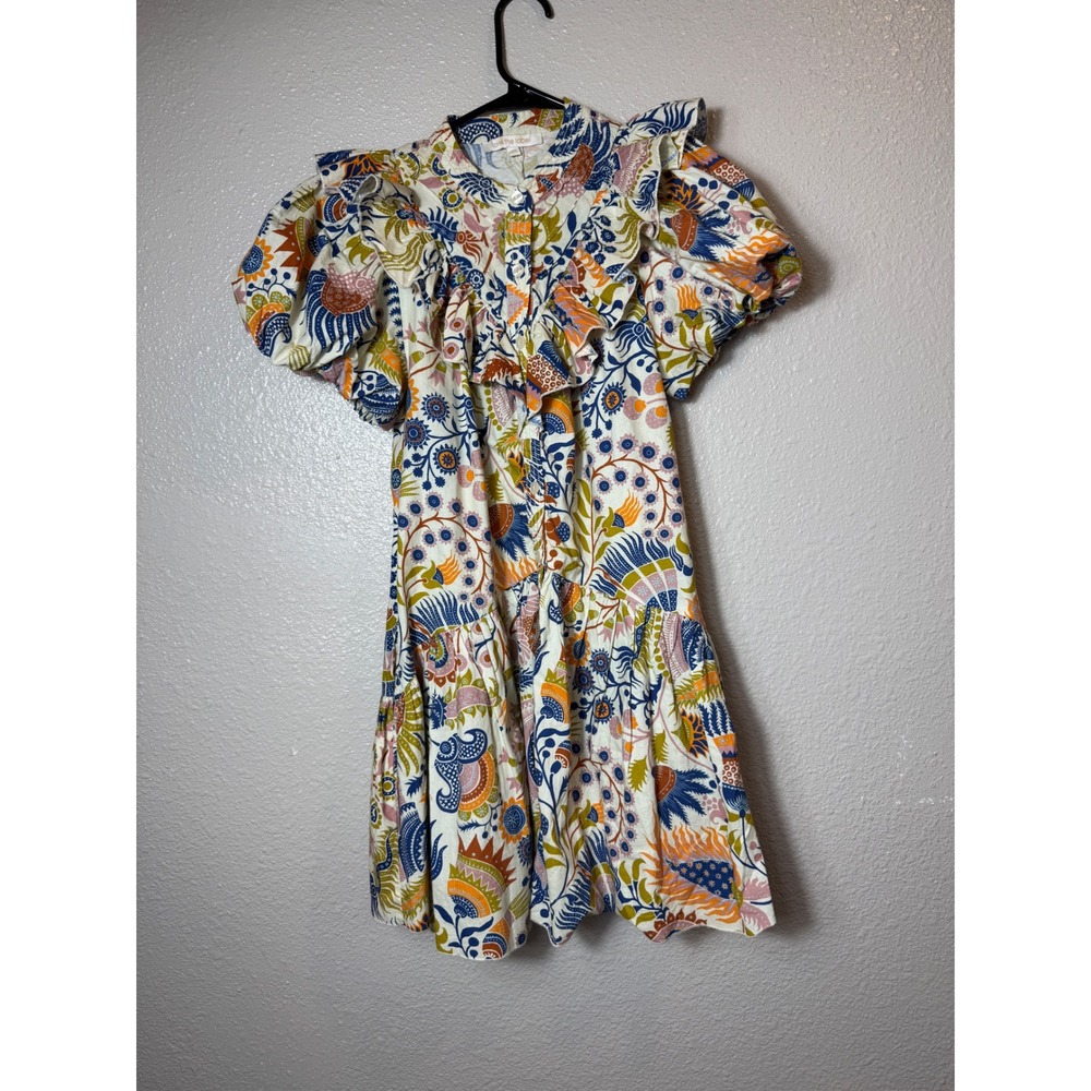 Love‎ The Label Tatiana Dress Molly Ivory Paisley Print Puff Sleeve XS